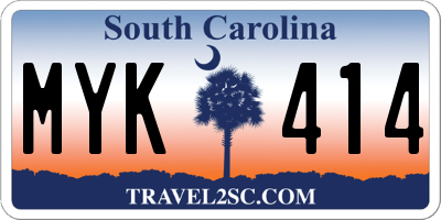 SC license plate MYK414