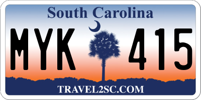 SC license plate MYK415