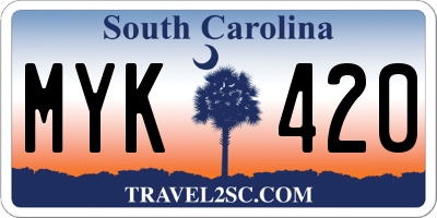 SC license plate MYK420