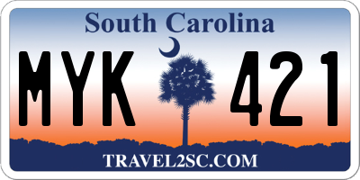 SC license plate MYK421