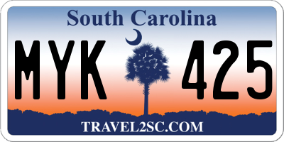 SC license plate MYK425