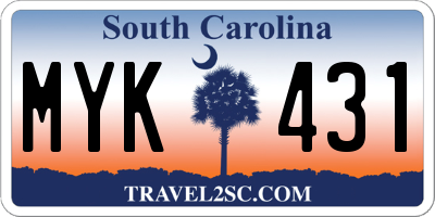 SC license plate MYK431