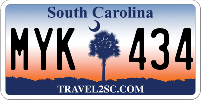 SC license plate MYK434