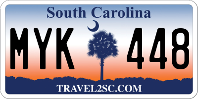 SC license plate MYK448