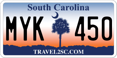 SC license plate MYK450
