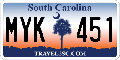 SC license plate MYK451