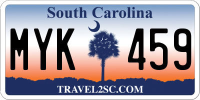 SC license plate MYK459