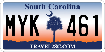 SC license plate MYK461