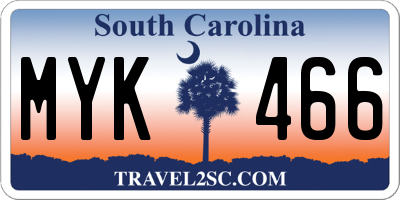 SC license plate MYK466