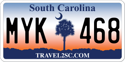 SC license plate MYK468