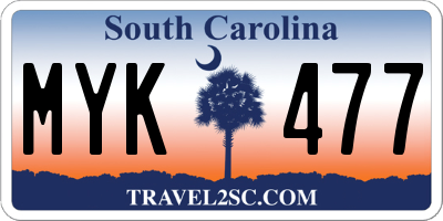 SC license plate MYK477