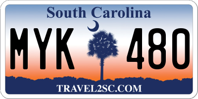 SC license plate MYK480