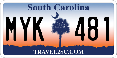 SC license plate MYK481
