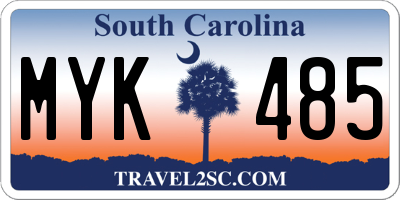 SC license plate MYK485