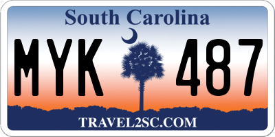 SC license plate MYK487