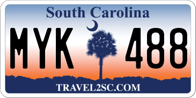 SC license plate MYK488