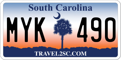 SC license plate MYK490