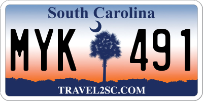 SC license plate MYK491