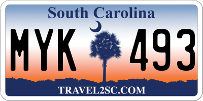 SC license plate MYK493