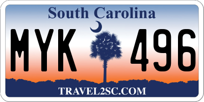 SC license plate MYK496