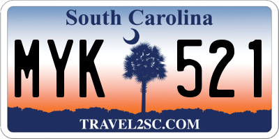 SC license plate MYK521
