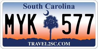 SC license plate MYK577