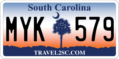 SC license plate MYK579
