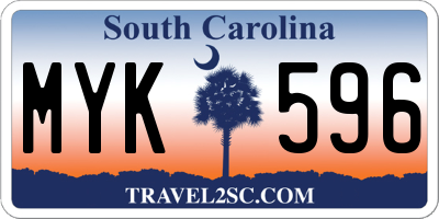 SC license plate MYK596
