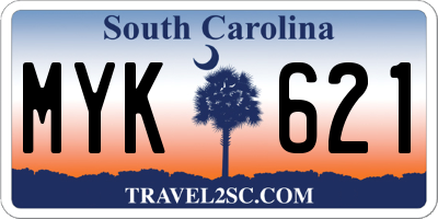 SC license plate MYK621