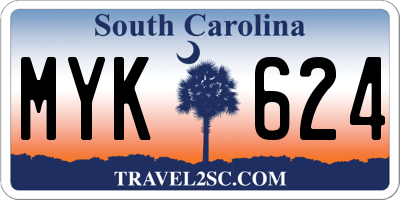 SC license plate MYK624
