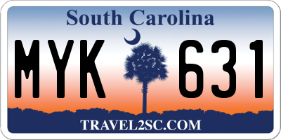 SC license plate MYK631
