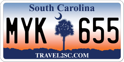SC license plate MYK655