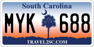 SC license plate MYK688