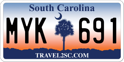 SC license plate MYK691