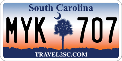 SC license plate MYK707