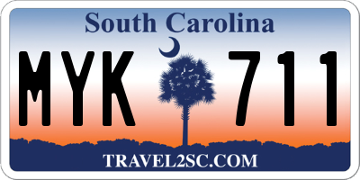 SC license plate MYK711