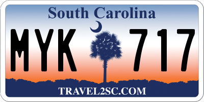 SC license plate MYK717