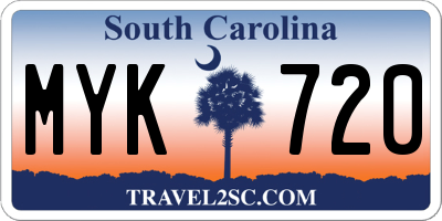 SC license plate MYK720