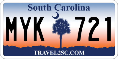 SC license plate MYK721