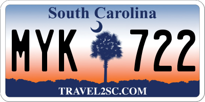 SC license plate MYK722