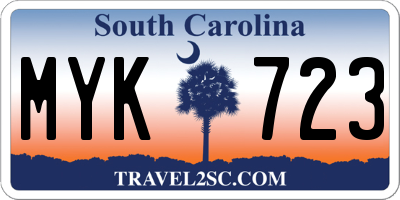 SC license plate MYK723