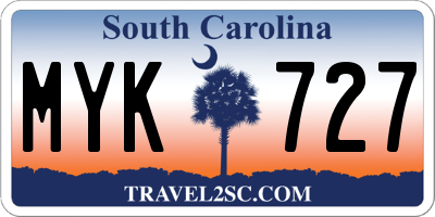 SC license plate MYK727