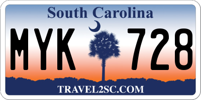 SC license plate MYK728