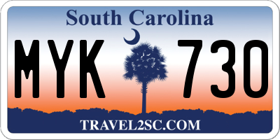 SC license plate MYK730