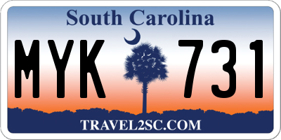 SC license plate MYK731