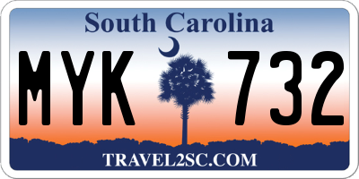 SC license plate MYK732