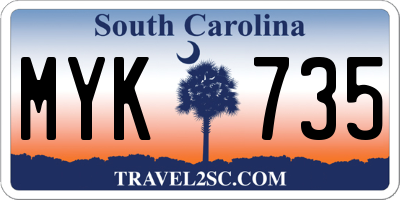 SC license plate MYK735