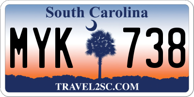SC license plate MYK738