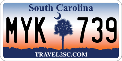 SC license plate MYK739