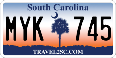 SC license plate MYK745